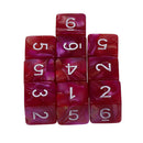 10pcs 6 Sided Dice D6 Polyhedral Dice for Dungeons and Dragons Table Games Red