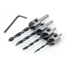 4pcs HSS Countersink Wood Drill Steel Countersink Drill Set 5 Flute 3mm- ivTEUS