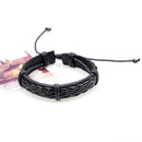 6Pcs Adjustable Braided Wax Rope Leather Bracelet Wristband Punk Cuff Bangle Hot