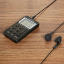 HRD-103 Mini AM FM Radio Display USB Interface w/Headphone Lanyard (Black)