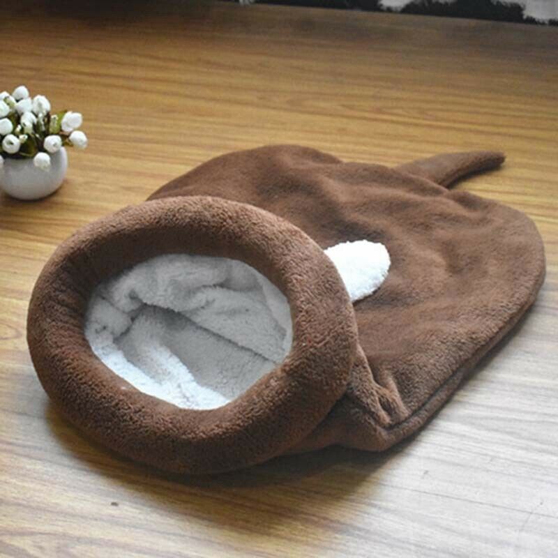 Warm Coral Velvet Cat Sleeping Bag Puppy Puppy Pet Cat Bed Kennel House Sof