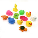 12Pcs Cute Soft Rubber Float Sqeeze Sound Baby Wash Bath Play Animals Toys