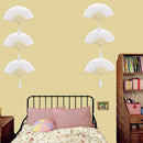 8Pcs Folding Fan White Silk Bamboo Handheld Folded Fan Bridal Dancing Props