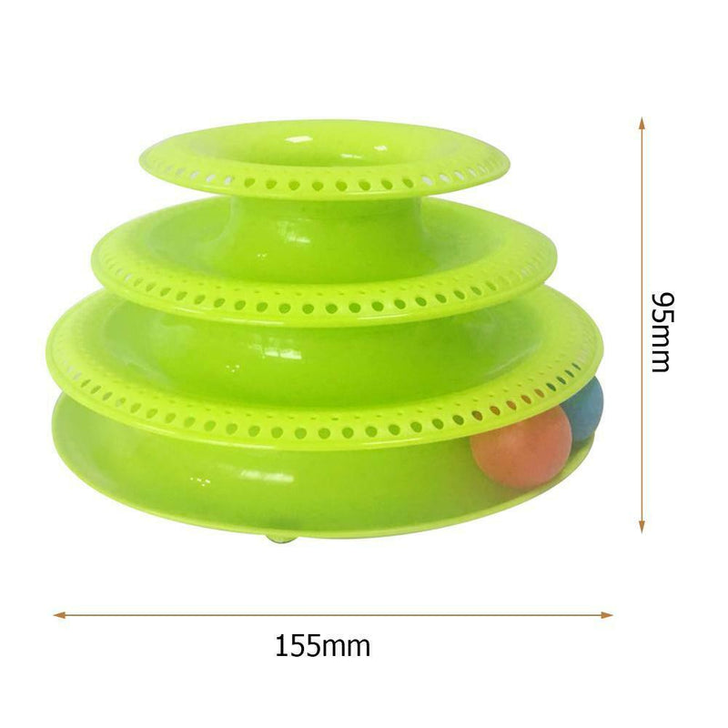 Pet Toys Cat Crazy Ball Disk Interactive Amusement Plate Turntable (Green)