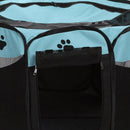 Claw Print Foldable Pet Cat Dog Tent House Guard Playpen Fence (Sky Blue) A