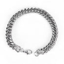 Men Punk Stainless Steel Bracelet Chain Link Wristband  Bangle Accessory FT
