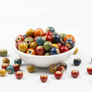 100X Flower Glaze Ceramic Bead 6MM Round Porcelain Spacer Loose Bead DIY Jewelry