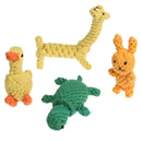 4pcs Durable Animal-Shape Pet Dog Chewing Toys Set Tooth Clean Cotton Rope Toys