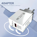 EU Plug QC3.0 USB Charger Square Wall Phone Tablet Charging Adapter (White) A