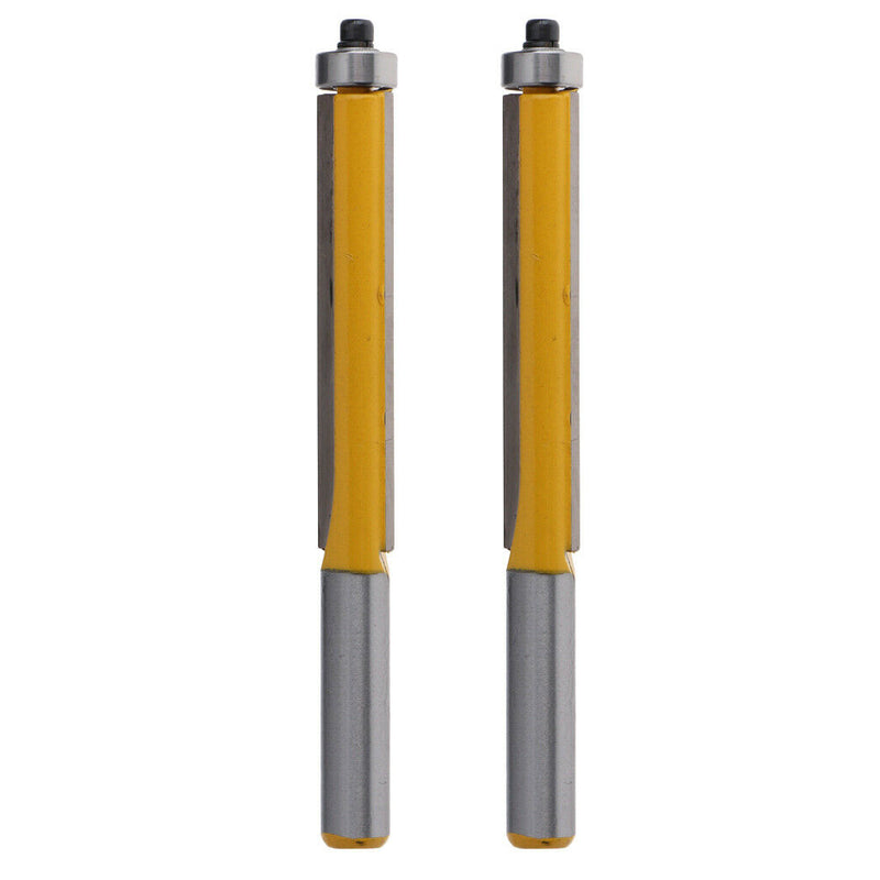 2 Pack Flush Trim Bits with 3/8 Inch Cutting Diameter, 2-Inch Cutting Length and