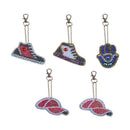 5PCS DIY Point Drill Keychain Pendant Metal Shapes Handmade Backpack Ornament