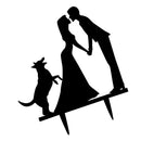 Romantic Cake Topper with Dog Acrylic Silhouette Cake Topper Cake Decoration
