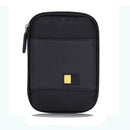 Hard Sailcloth PU Carrying Case Bag for 2.5 inch External Hard Drive