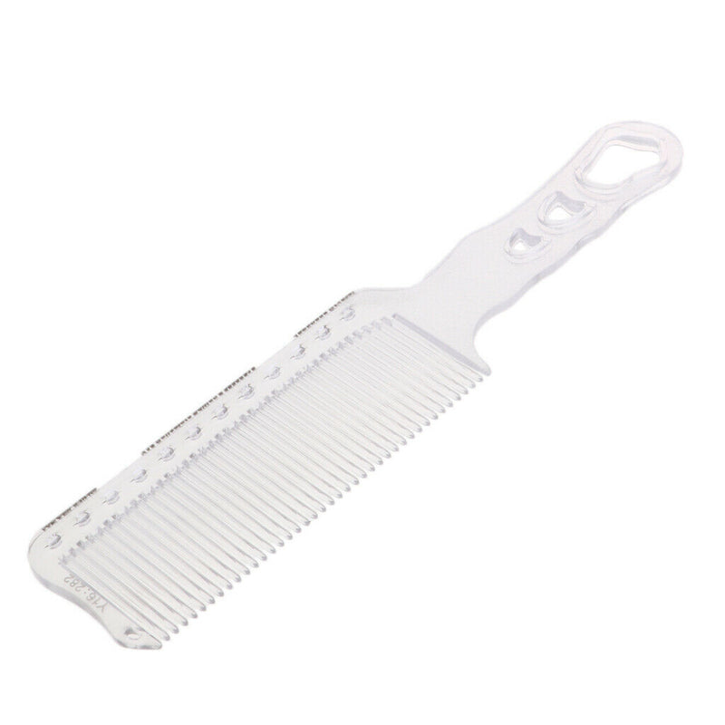 Clear Plastic Anti-static Barber Hairdressing Clipper Comb, Flat Top Fine