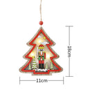 Christmas Ornament Xmas Tree Wooden Walnut Soldier LED Hanging Pendant (D) A