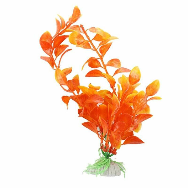 Orange Artificial Plant Plastic Aquarium Decoration L3E2