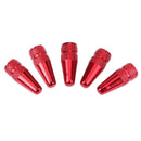 5pcs Bicycle Presta High Aluminium Pressure Valve Caps Dust Covers (Red)