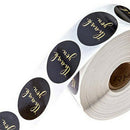 500Pieces Roll Thank You Packaging Sealing Stickers Black