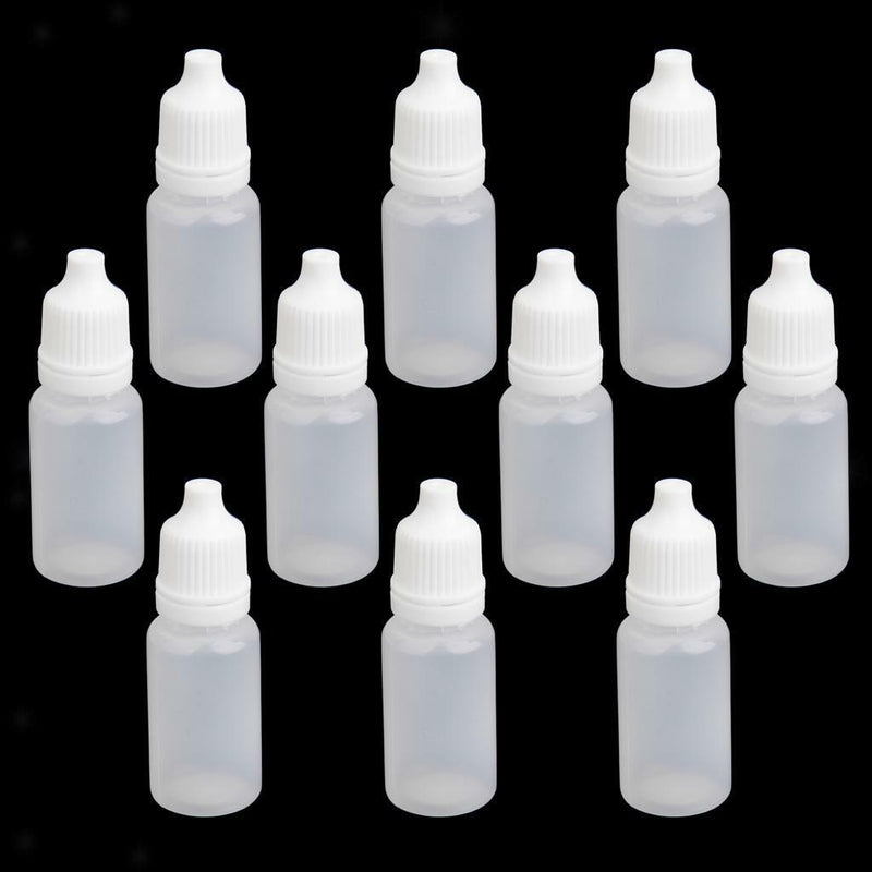 10pcs 10ml Empty Squeezable Eye Liquid Dropper Bottles Applicator Containers