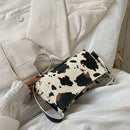 Women Cow Milk Crossbody Bag Leather Female Totes Shoulder Handbag (Yellow)