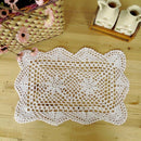 Hand Crochet Table Runner Doily White Lace Table Crochet Cotton Placemat Mat