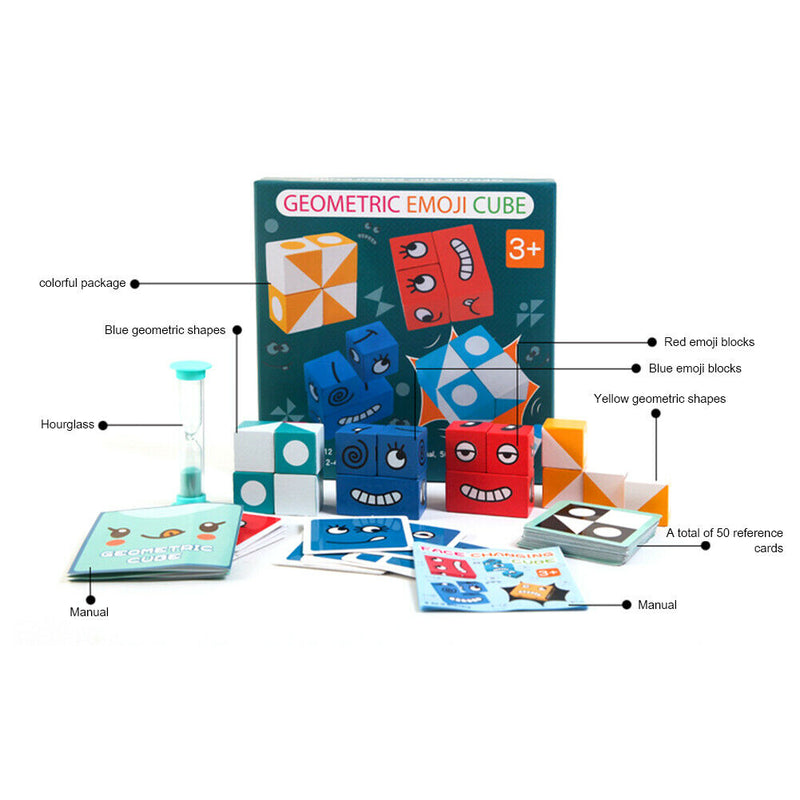 Montessori Geometrics Expression Puzzles Wooden Logical Thinking Training Early