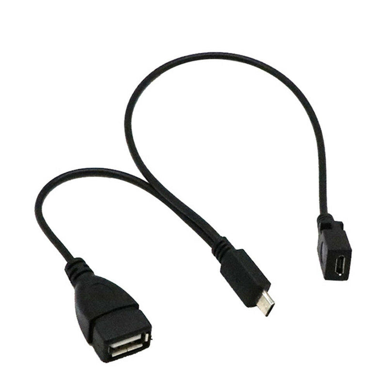 Black 3 in1 Micro USB HUB Male to Female USB 2.0 Charging Host OTG Adapter Cable
