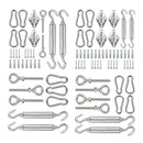 26Pcs 304 Stainless Steel M8 Heavy Duty Sun Shade Sail Fixing Kit Triple-Co