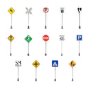14 Piece 1/87 Traffic Signs DIY Train Railway Freeway Scenes Decoration Accs
