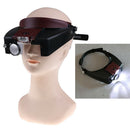 10X Headband Magnifying Glass Eye Repair  Tool Magnifier LED Light Glasses LJ