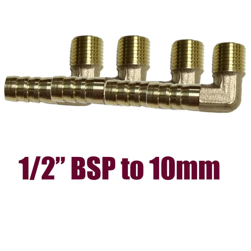 4x1/2 Inch NPT Male Threads X 10mm Inch Barb Elbow Fuel Hose Barb Fitting