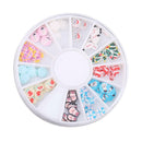 12 Styles Wheels Acrylic Mixed Slices Nail Art Tips DIY Decoration Flatbacks