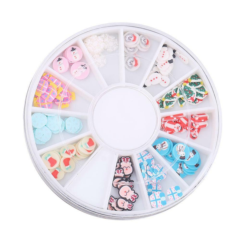 12 Styles Wheels Acrylic Mixed Slices Nail Art Tips DIY Decoration Flatbacks