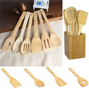 6x/Set Bamboo Utensil Kitchen Wooden Cooking Tools Spoon Spatula Mixing  IFB.ES
