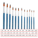 12pcs Pro Art Paint Brush Nylon Brushes Fine Pointed For Watercolor Acrylic Oil