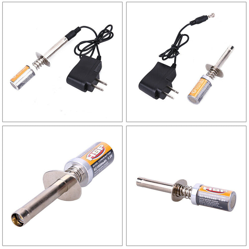 Glow Plug Starter Igniter Charger for Gas Nitro Engine 1/10 1/8 RC Car (US)