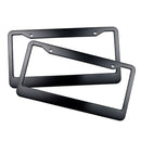 2x Aluminium Alloy Modern Car Auto License Plate Frames Tag Cover 2 Holes Set