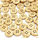 100pcs 15mm Round Pattern 4 Holes Wood Buttons Sewing Scrapbooking Craft New