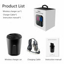 Black Cylindrical 10W X8 Car Wireless Charger Cup With Usb Output For Iphon