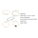 5pcs/set Map Turtle Heart Hand Chain Women Turquoise Beads Bracelet Jewelry