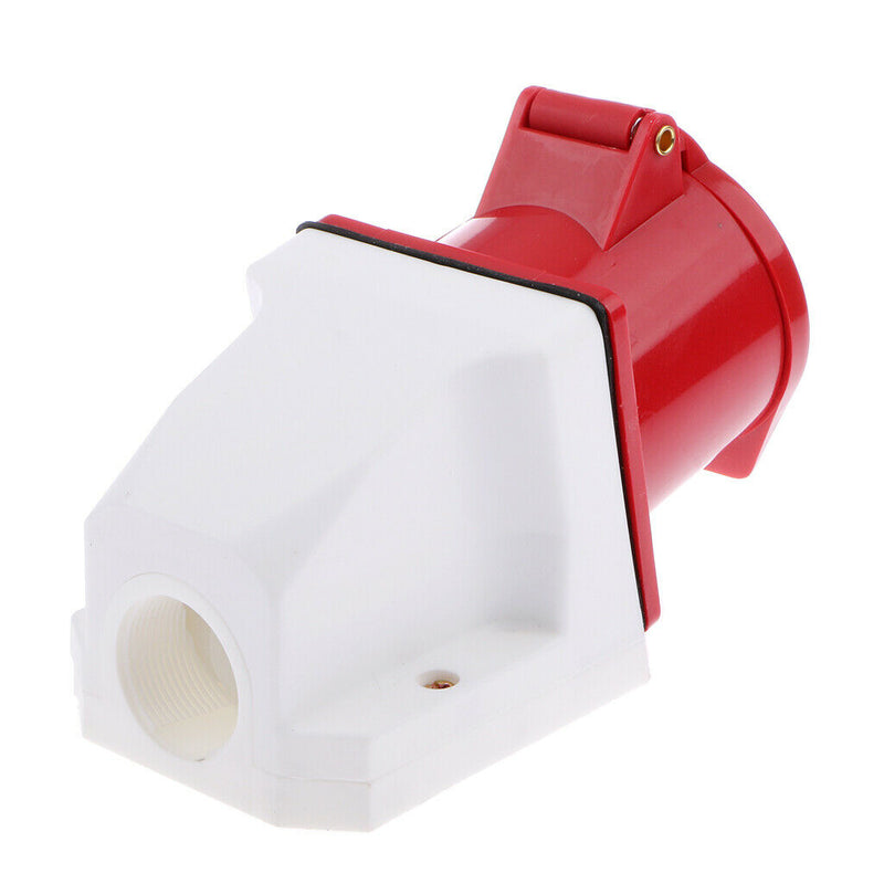 32 Amp 4 Pin Plug & Wall Mounted Hardwire Socket Waterproof IP44 380V 3P+E