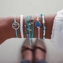 5pcs Boho Ethnic Weave Rope Bracelet DIY Beads Bangles Jewelry (Style 4) A