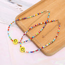 Bohemia Colorful Beads Smile Face Pendant Choker Necklace Clavicle Jewelry Gi JR