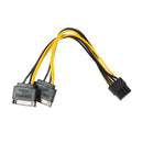 Dual 15Pin SATA Male To PCIe 8Pin(6+2) Male Video Card Power Cable A