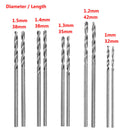 10Pcs HSS White Steel Twist Drill Bit Set 1-1.5mm For Electric Grinding Drilling