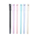 6PCS Cute Cat Gel Pen Black Ink Pens Lovely Stationery School Office Supplies