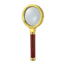 60mm Diameter 4X Optical Lens Rosewood Handle Magnifying Glass S7B4