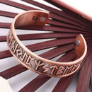 Viking Runes Wide Elastic Cuff Bangle Bracelet Wristband Jewelry Rose Copper