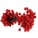 200Pcs Artificial Berries Wedding Xmas Floral Bouquet Wrealth Red + Black