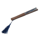 Lace Bamboo Folding fan Dark blue and white wave pattern R8B1